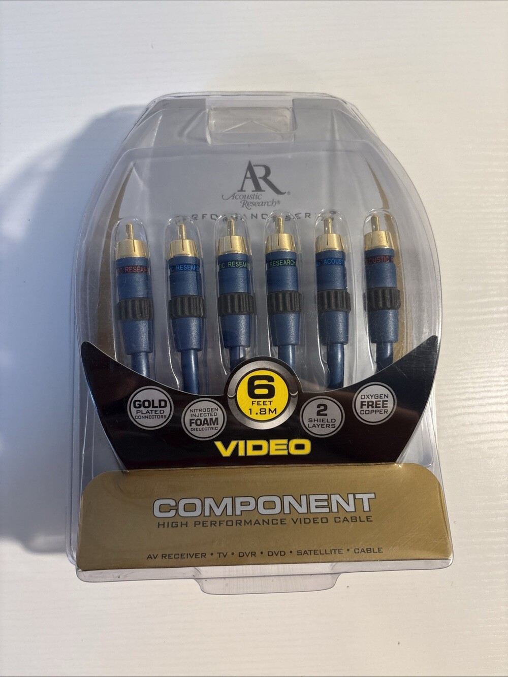 Acoustic Research Component Video Cable 6ft RCA HDTV AP091 NEW